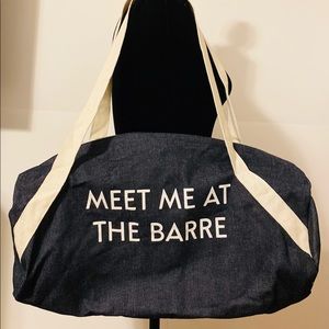 *Meet Me At The Barre* Denim Duffle Bag